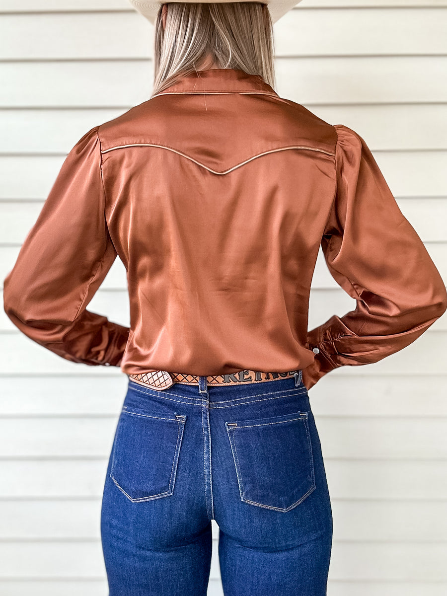 Silverado Pearl Snap Button Up (Champagne)