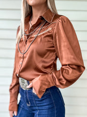 Silverado Pearl Snap Button Up (Champagne)