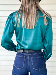 Silverado Pearl Snap Button Up (Teal)