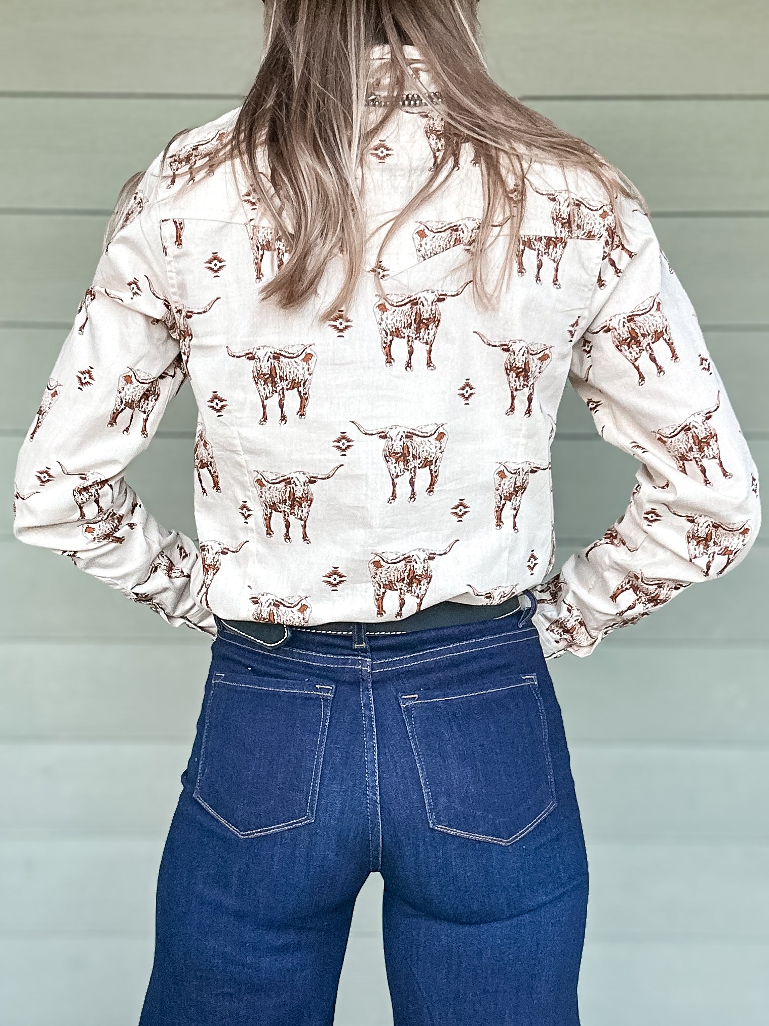 Longhorn Pearl Snap Button Up