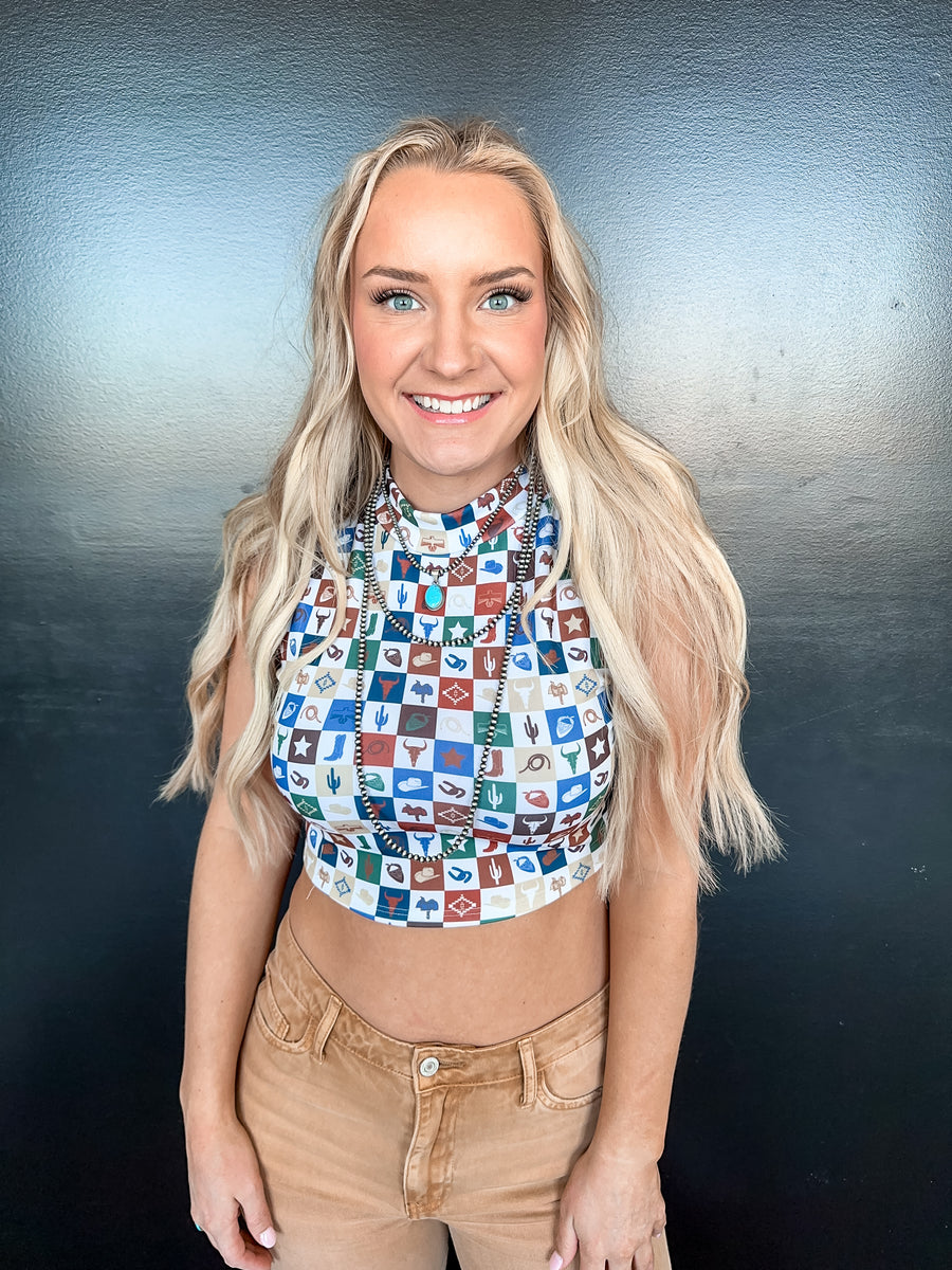 Rodeo checkered crop top