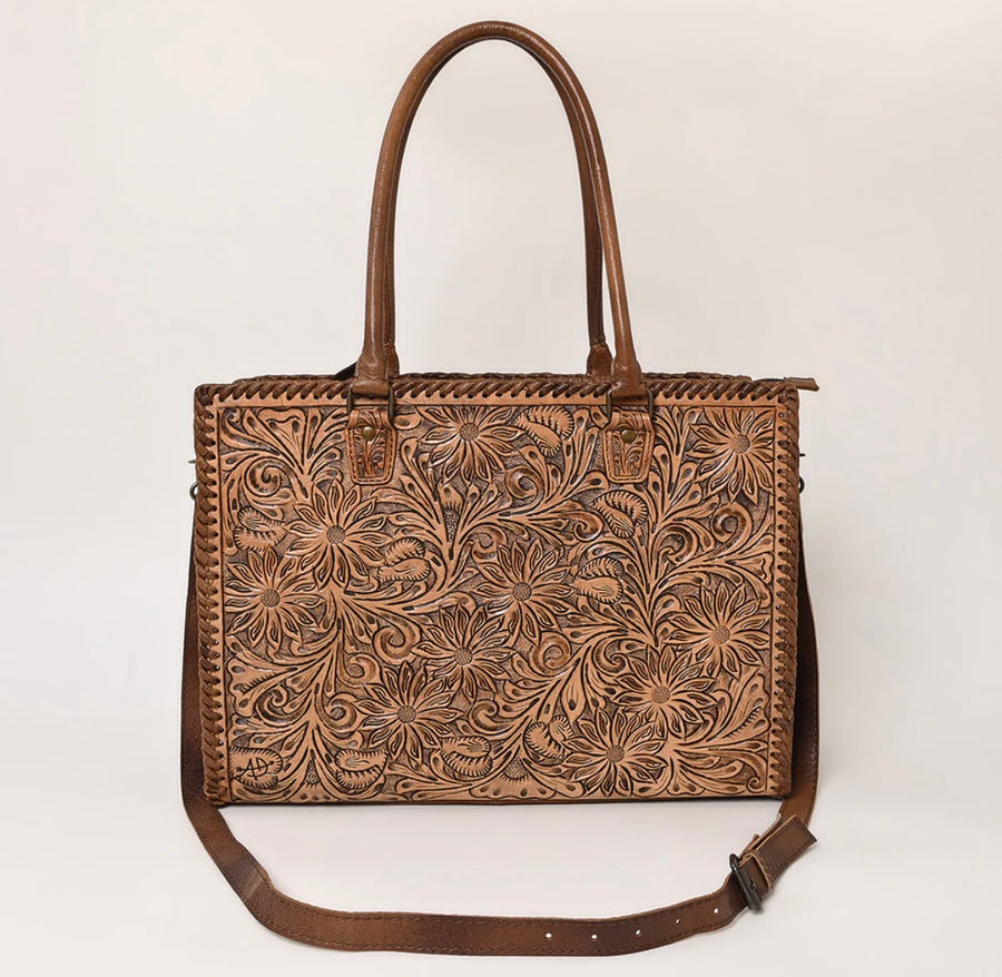 Lacey leather tooled briefcase