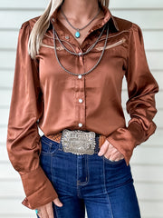 Silverado Pearl Snap Button Up (Champagne)