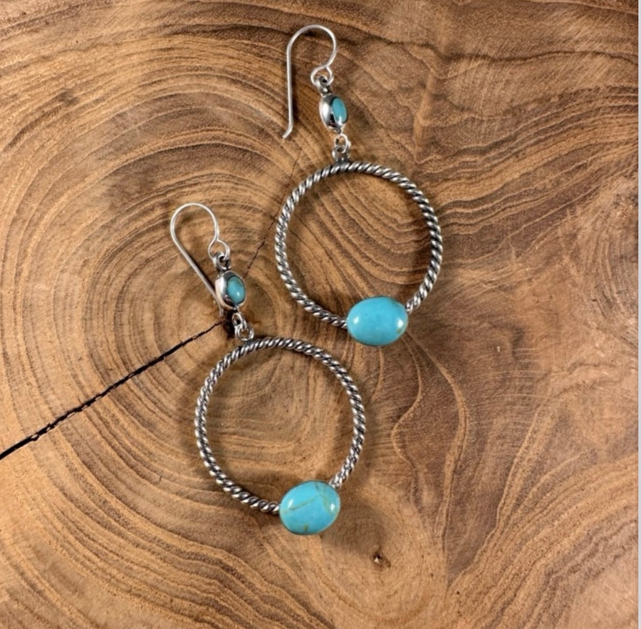 Turquoise cable hoops
