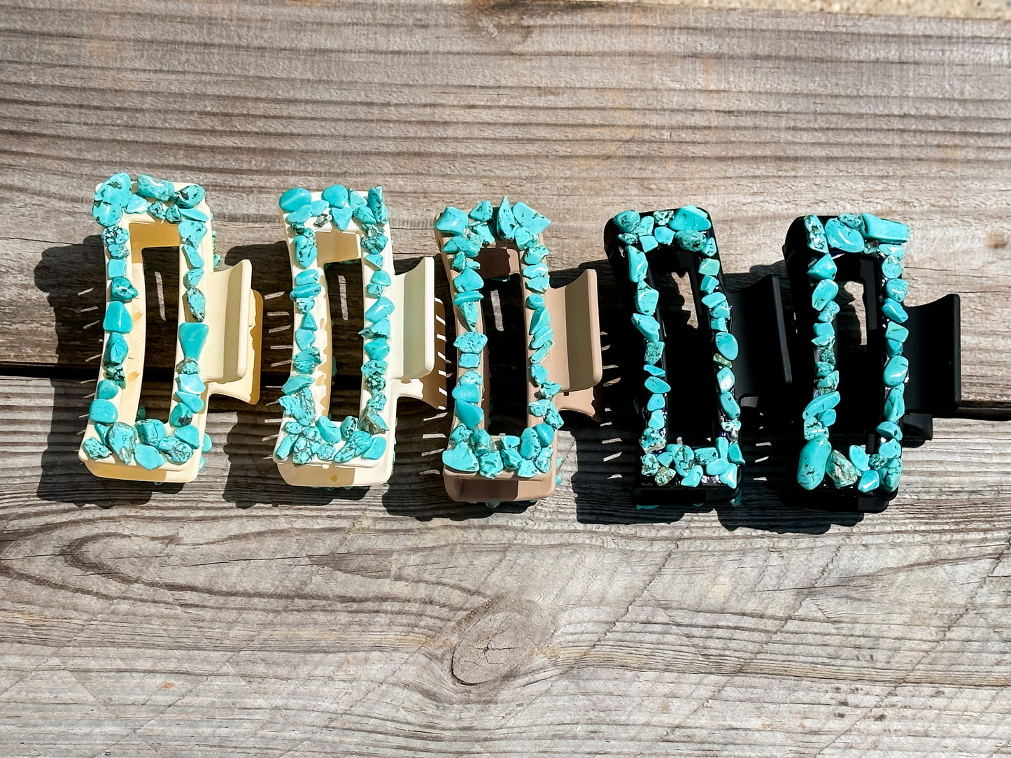 Turquoise Claw Clips