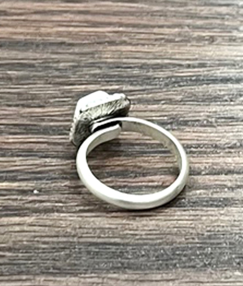 Square white turquoise ring