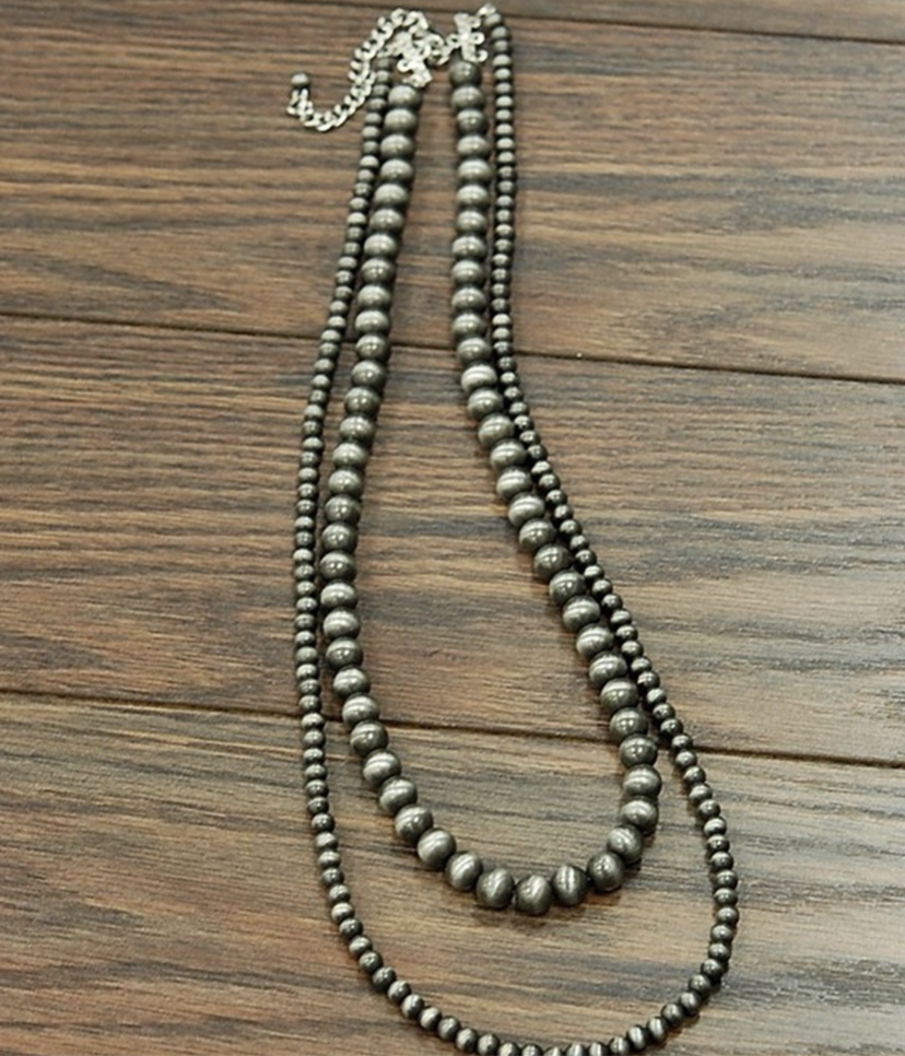 Double strand faux Navajo pearl necklace B