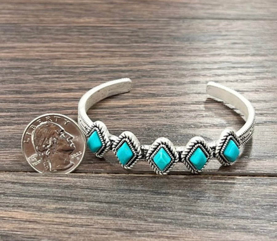 Turquoise diamonds cuff bracelet 4