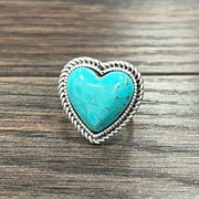 Turquoise heart ring