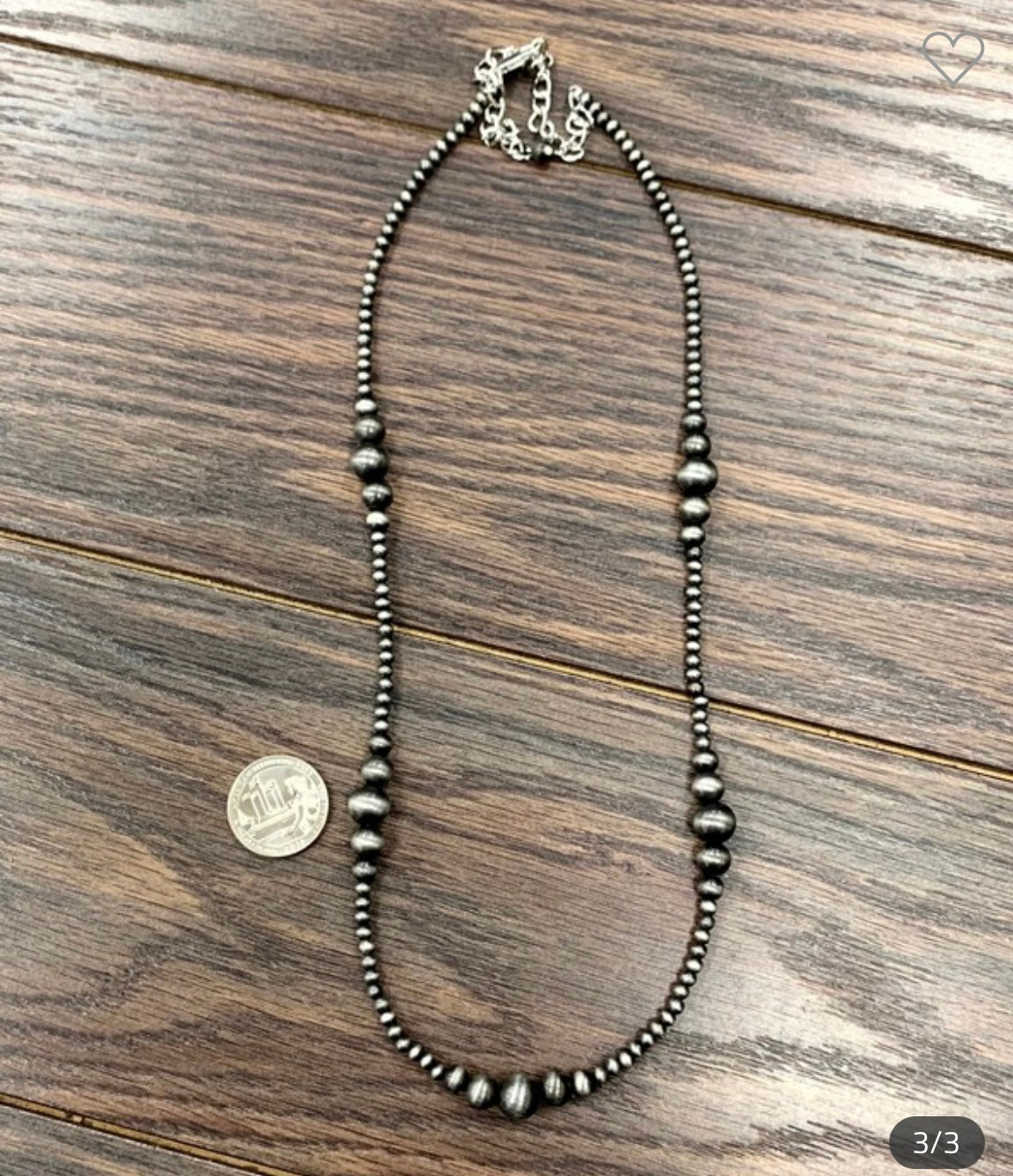 22” long faux Navajo pearl necklace J