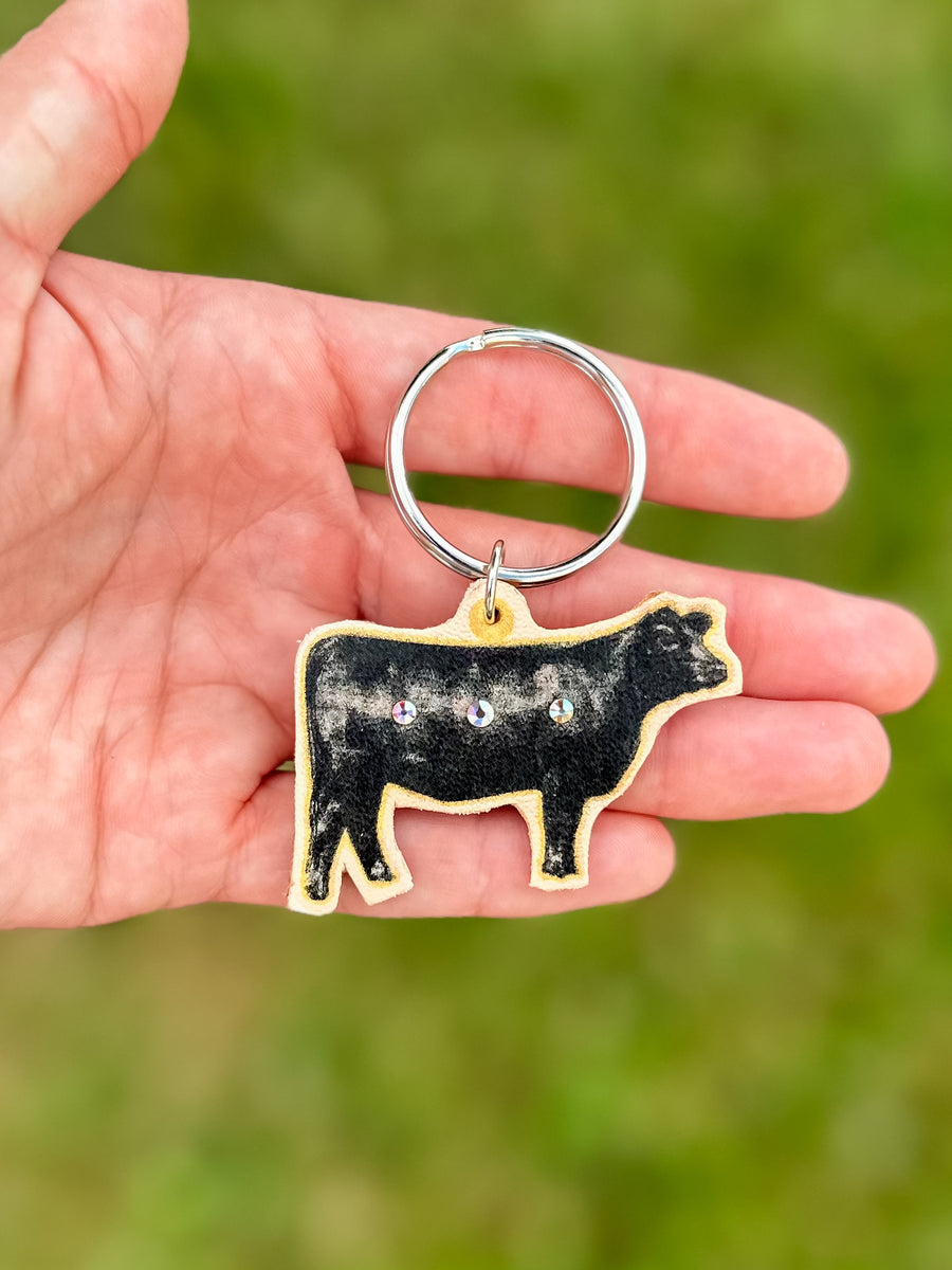 Angus Cow Keychain