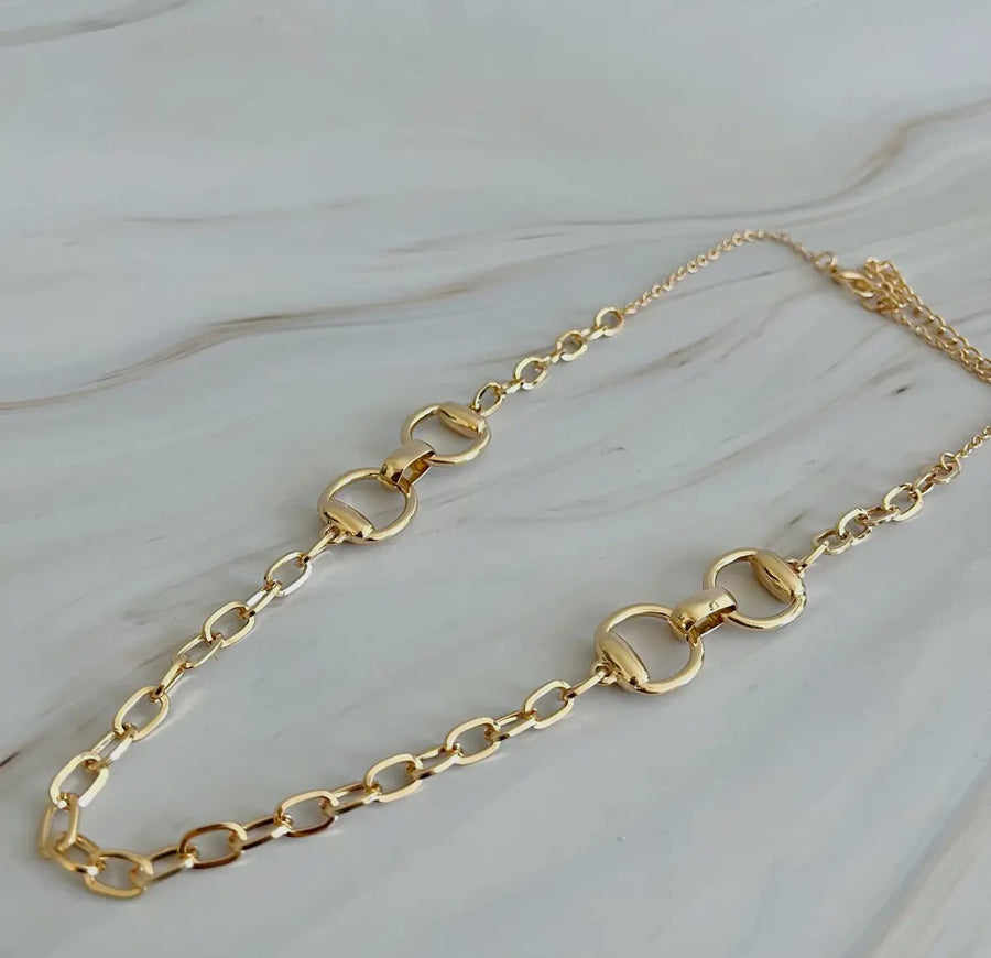 Double Bit Necklace (Gold)