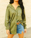 Leather Lux Button Up (Agave)