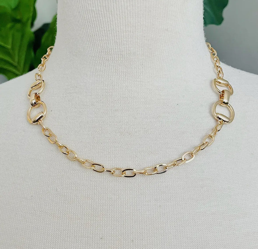 Double Bit Necklace (Gold)