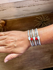 White Buffalo or Red Spiny Cuff Bracelet – Sterling Silver