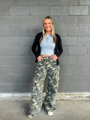 Casey Camo Wide Leg Cargo Jeans