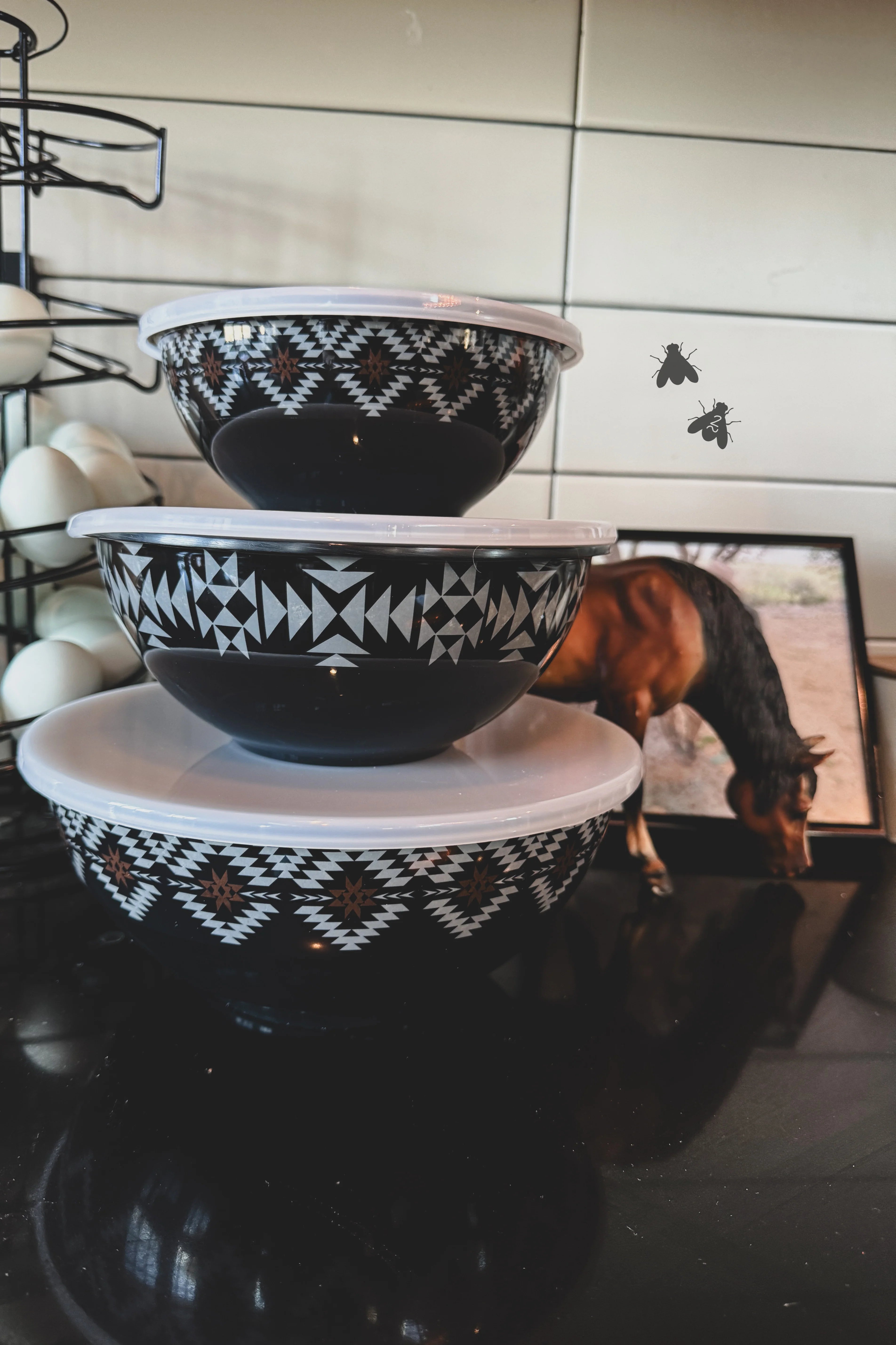 Aztec Bowl Set (Black)