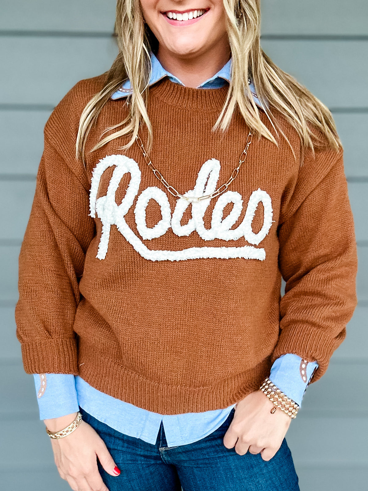 Rodeo Puff Sweater (Brown)