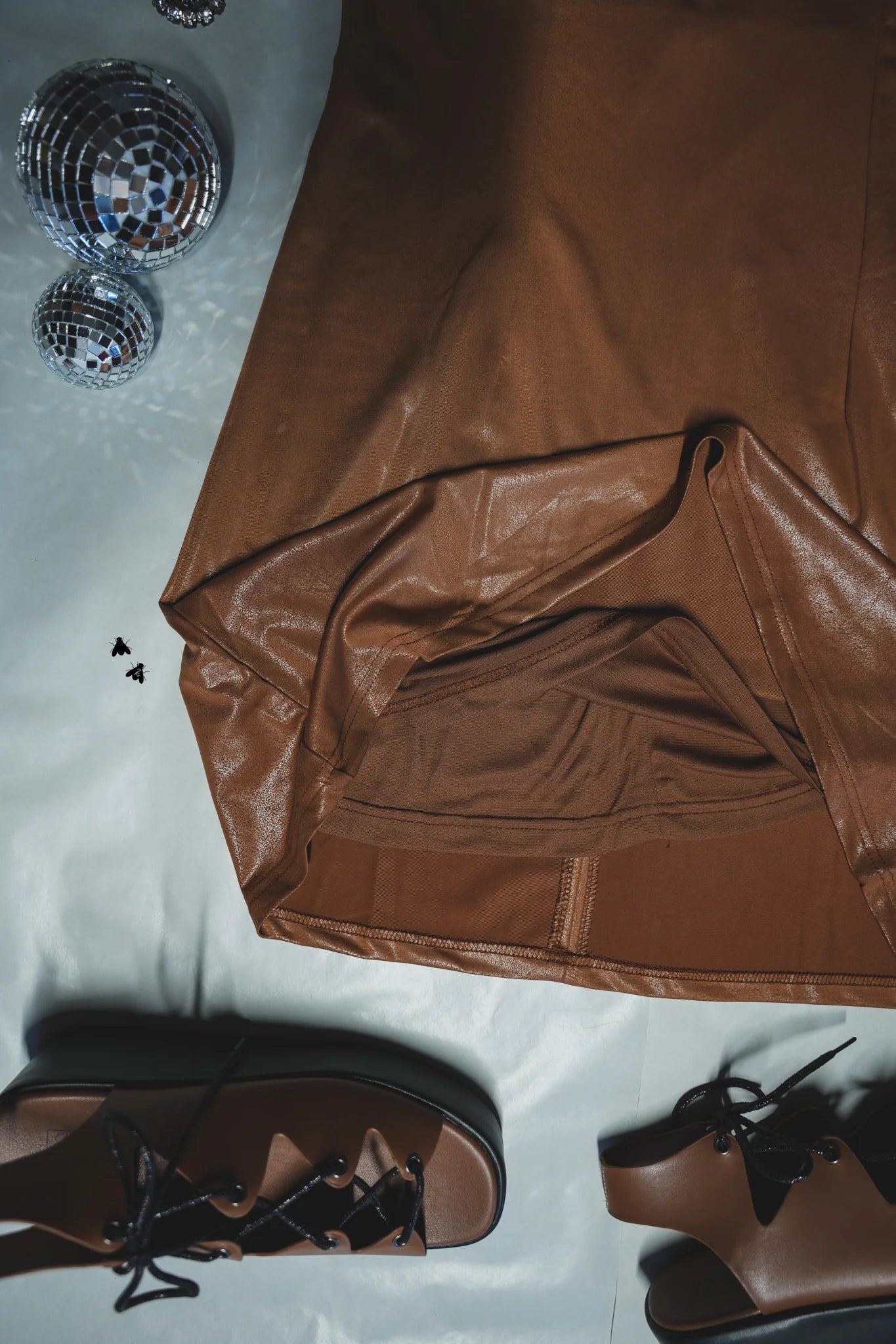 Leather Lux Dress (Saddle)