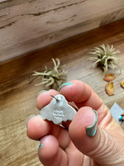 Stud Earrings – Orange Spiny & Turquoise (Stamped Marcella James)