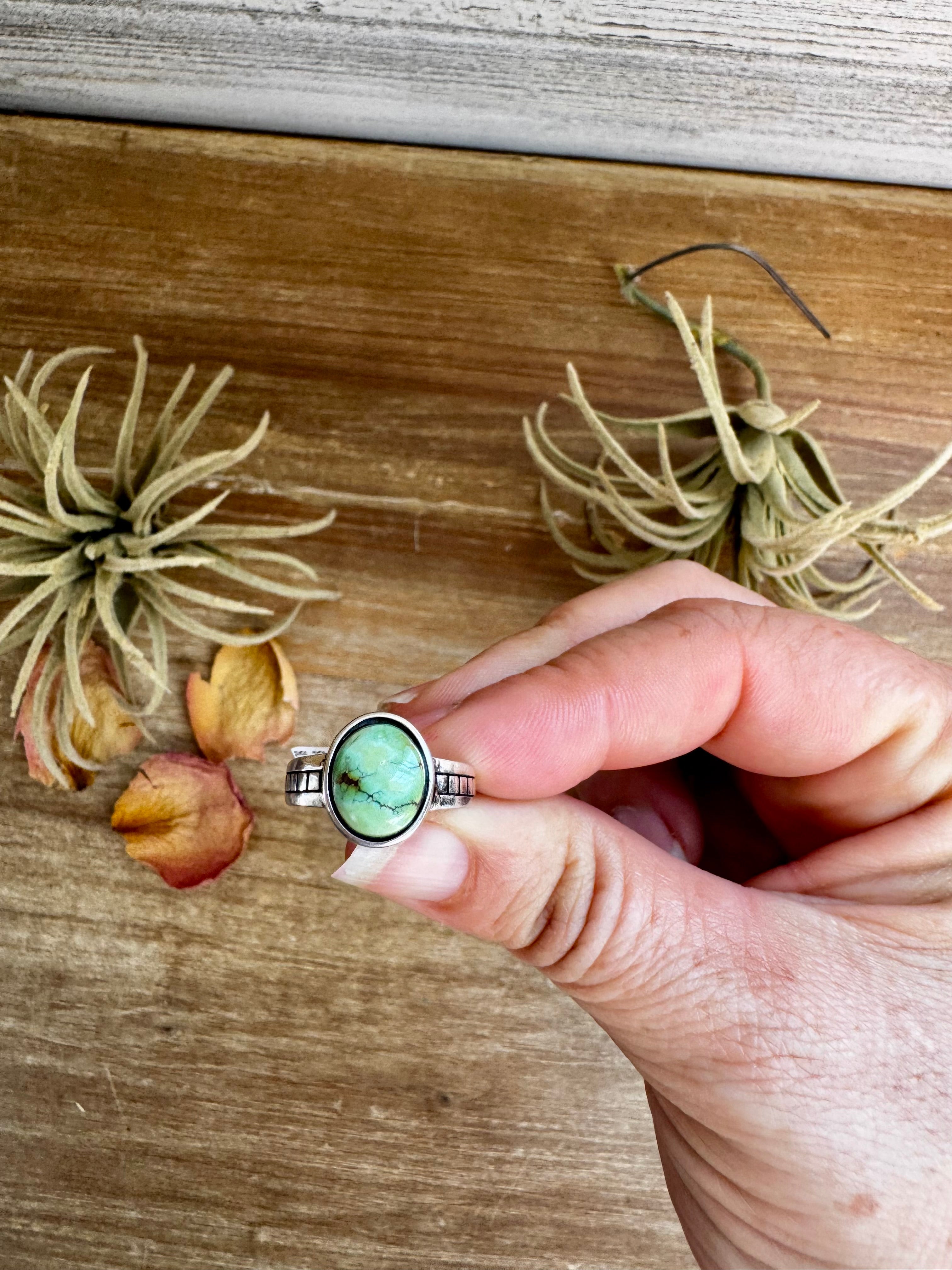 Sonoran Gold Turquoise Ring – Size 7 – Sterling Silver