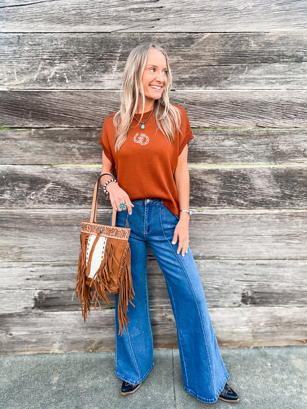 Double Horseshoe Knit Top