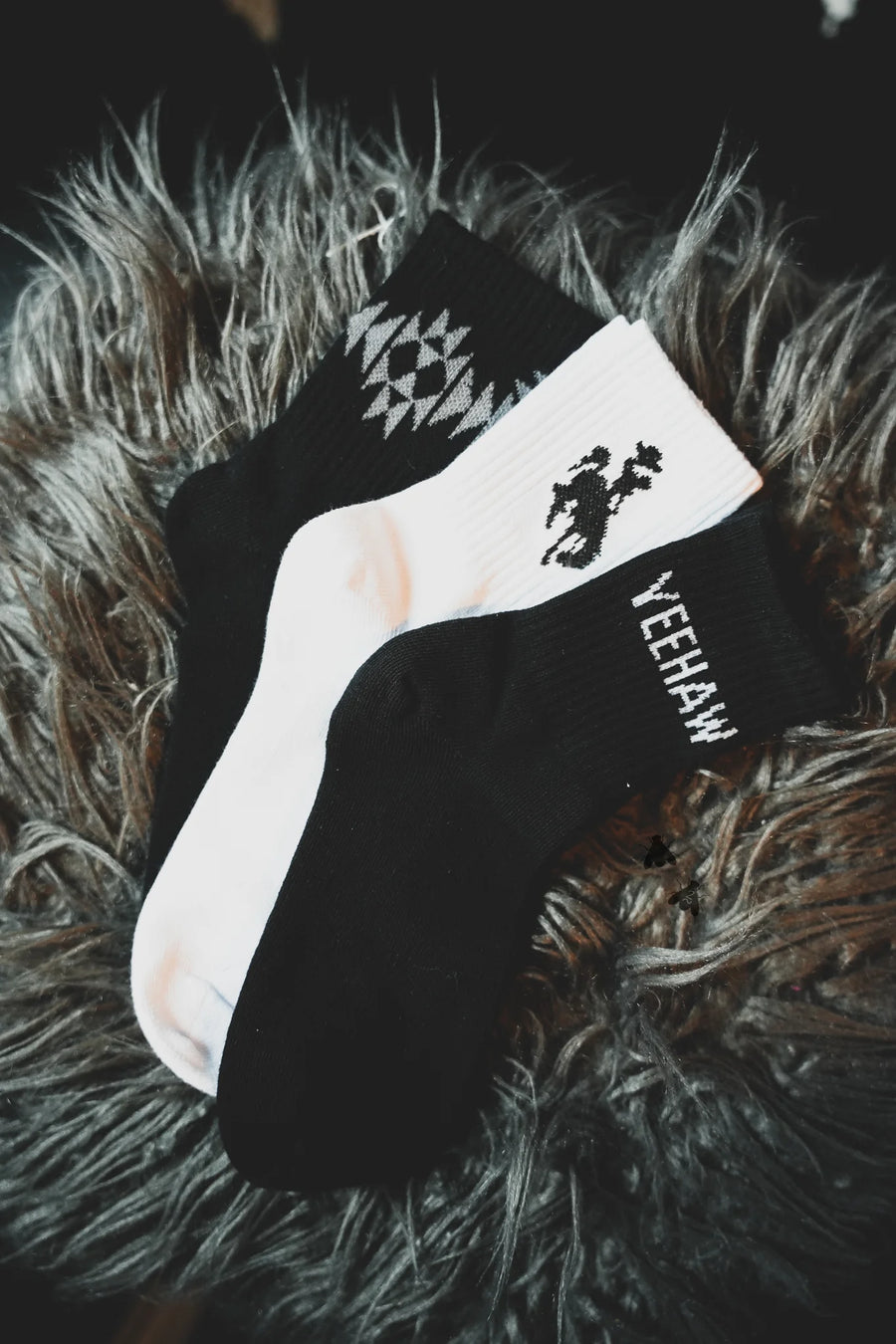 Black & White Western Socks