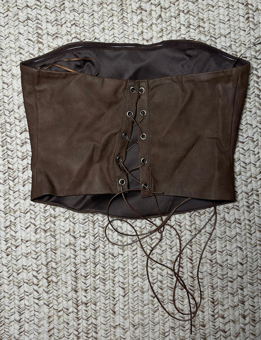 Brown Bootstitch Corset Top