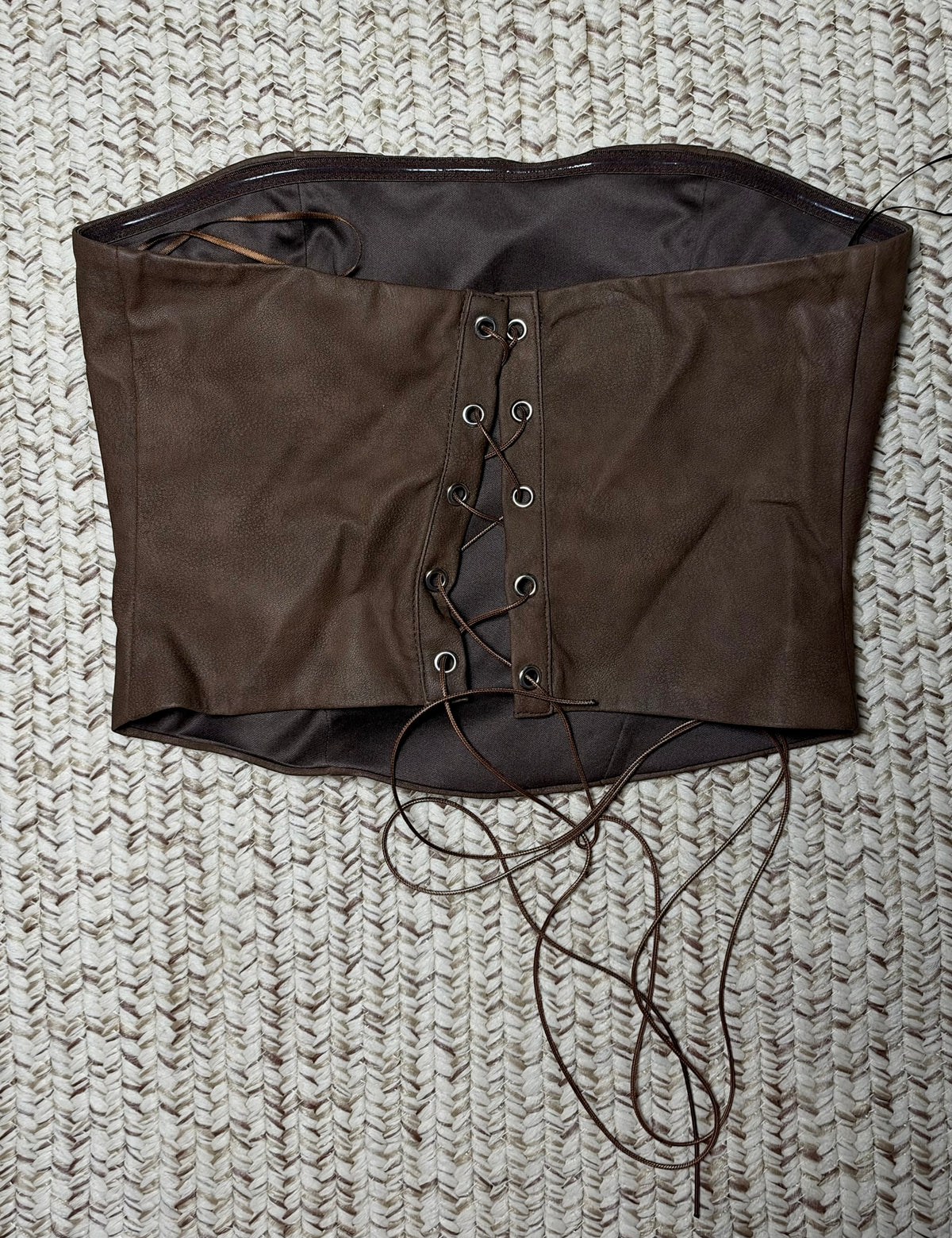 Brown Bootstitch Corset Top