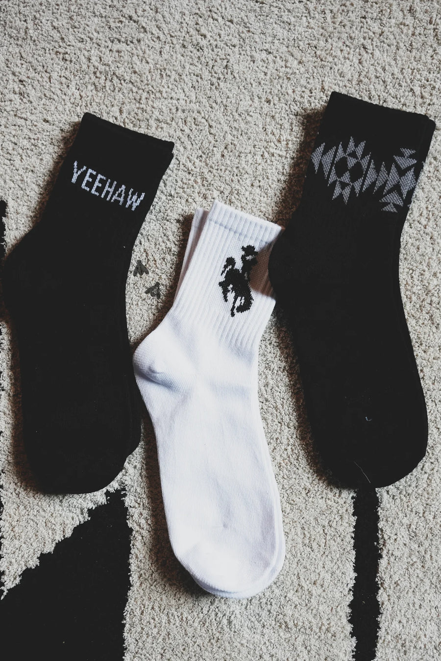 Black & White Western Socks
