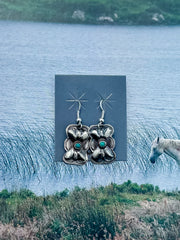 Navajo Handmade Half Concho Earrings