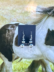 3 Navajo Pearl Dangle Earrings