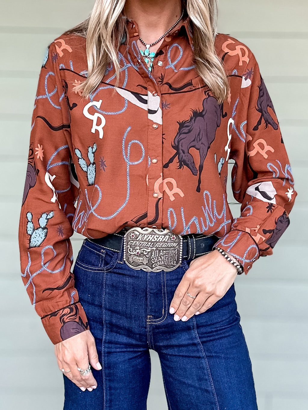 Howdy Cowgirl Pearl Snap Button Up (RESTOCKING)