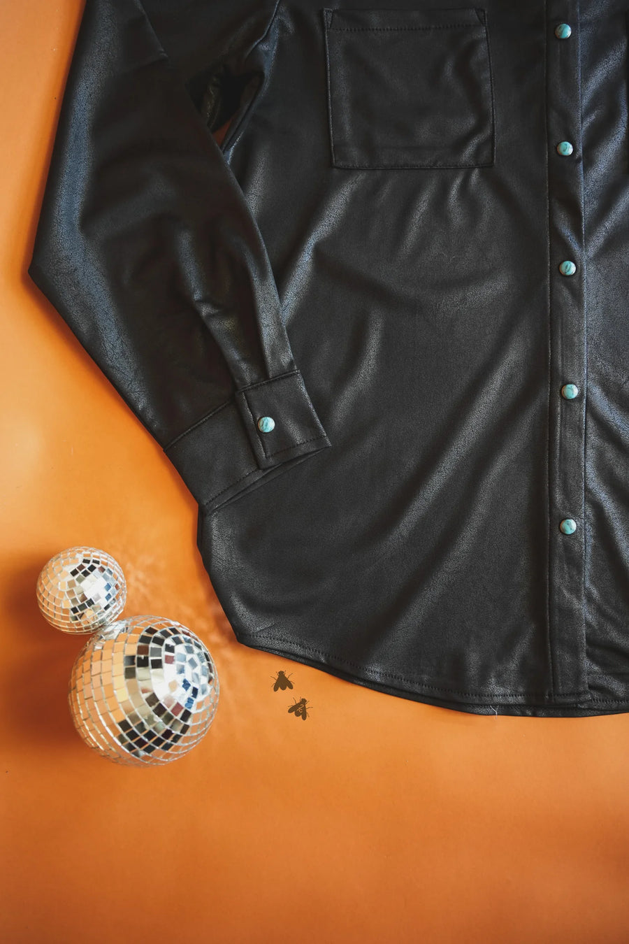 Leather Lux Button Up (Black)