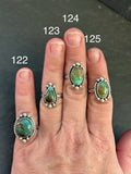 122 - Sterling Silver Royston Turquoise Medicine Man Eye Stamped Stacking Ring by Jason Ogg