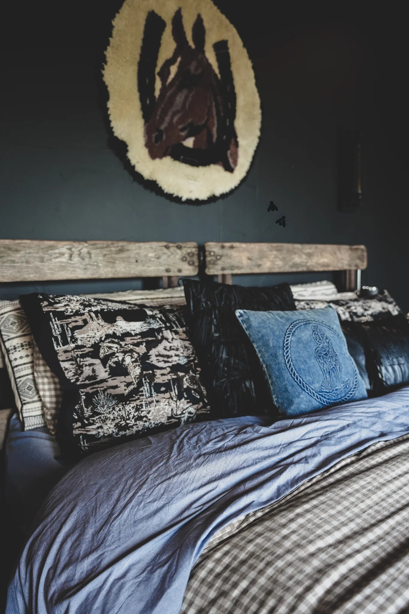 Denim Cowboy Pillow Cover
