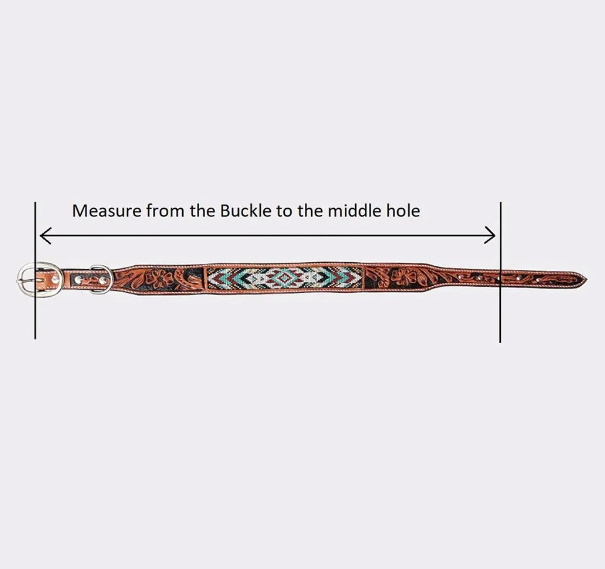 Premium Cool Blue Western Dog Collar