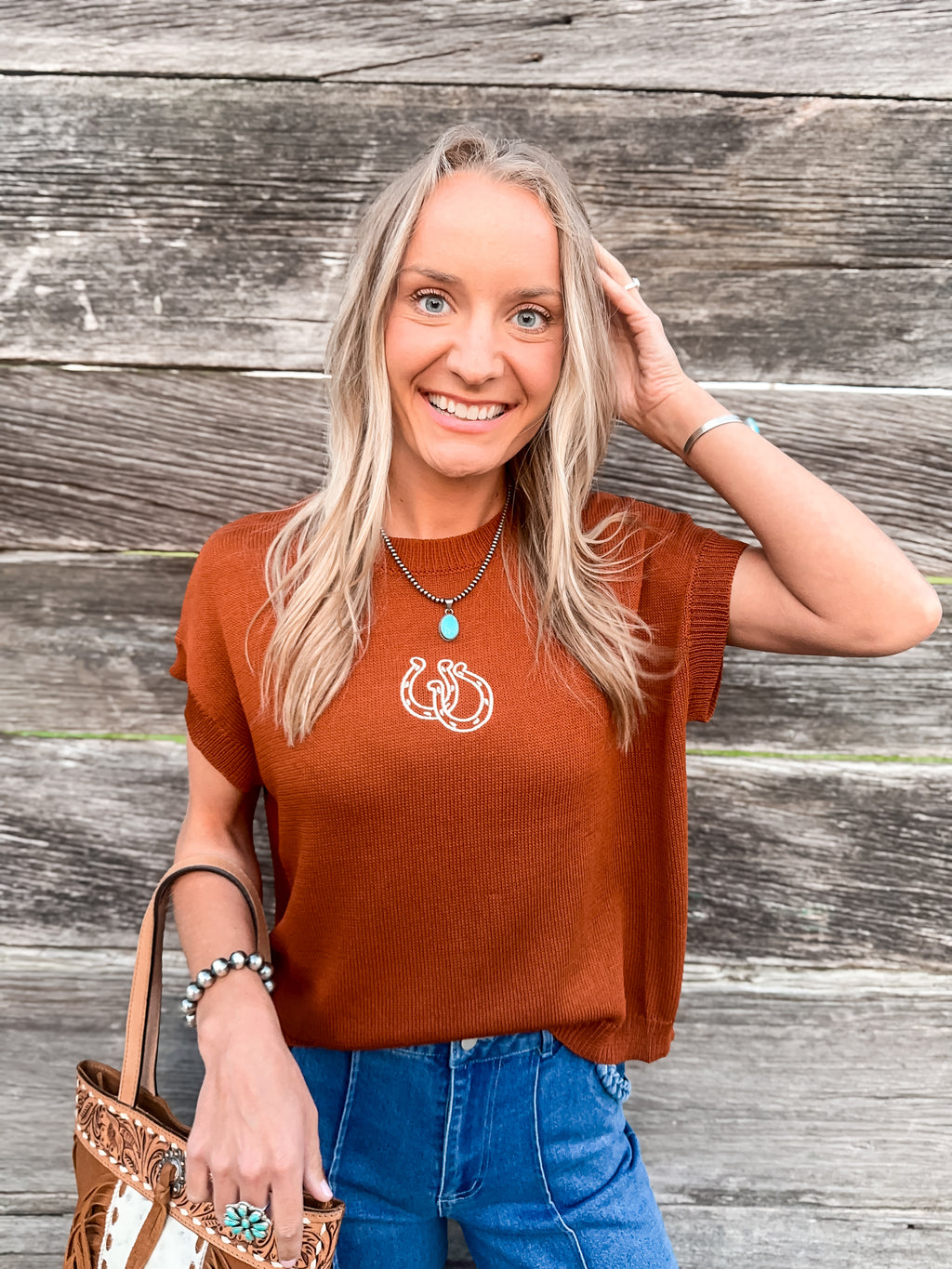 Double Horseshoe Knit Top