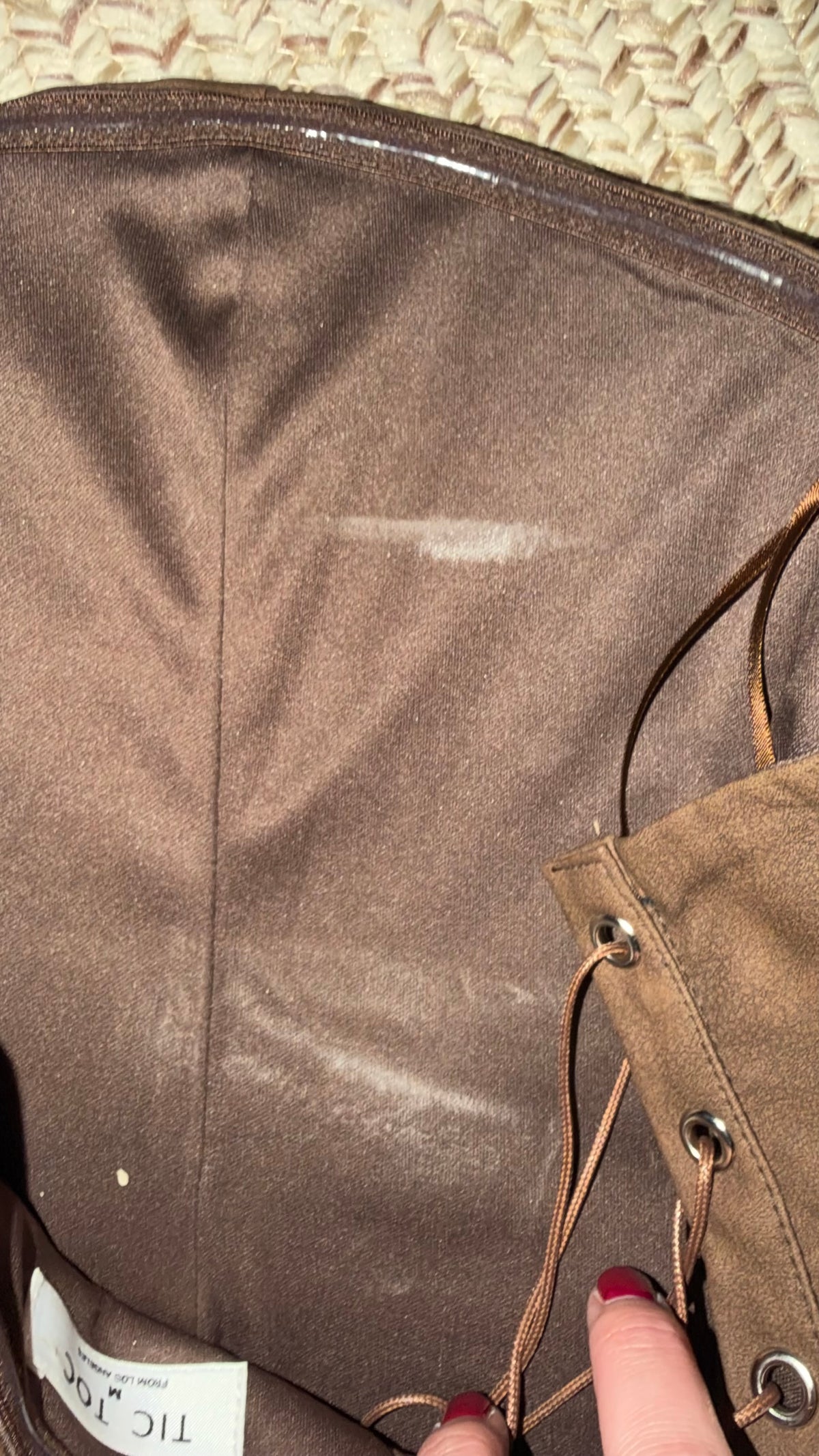 Brown Bootstitch Corset Top