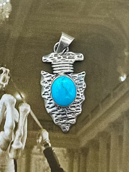 Native Made Kingman Arrowhead Pendant
