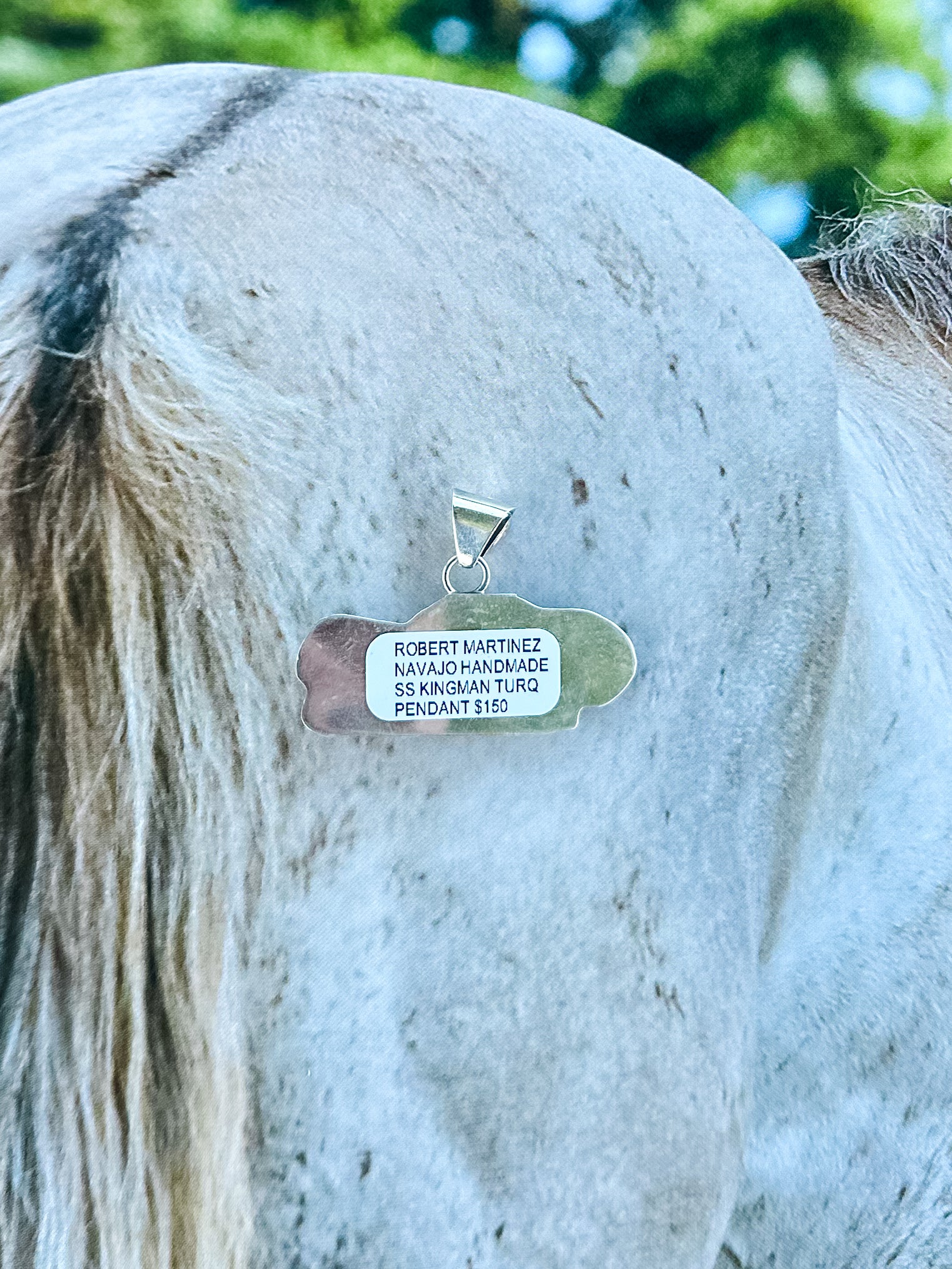 Navajo Handmade Running Horses Pendant