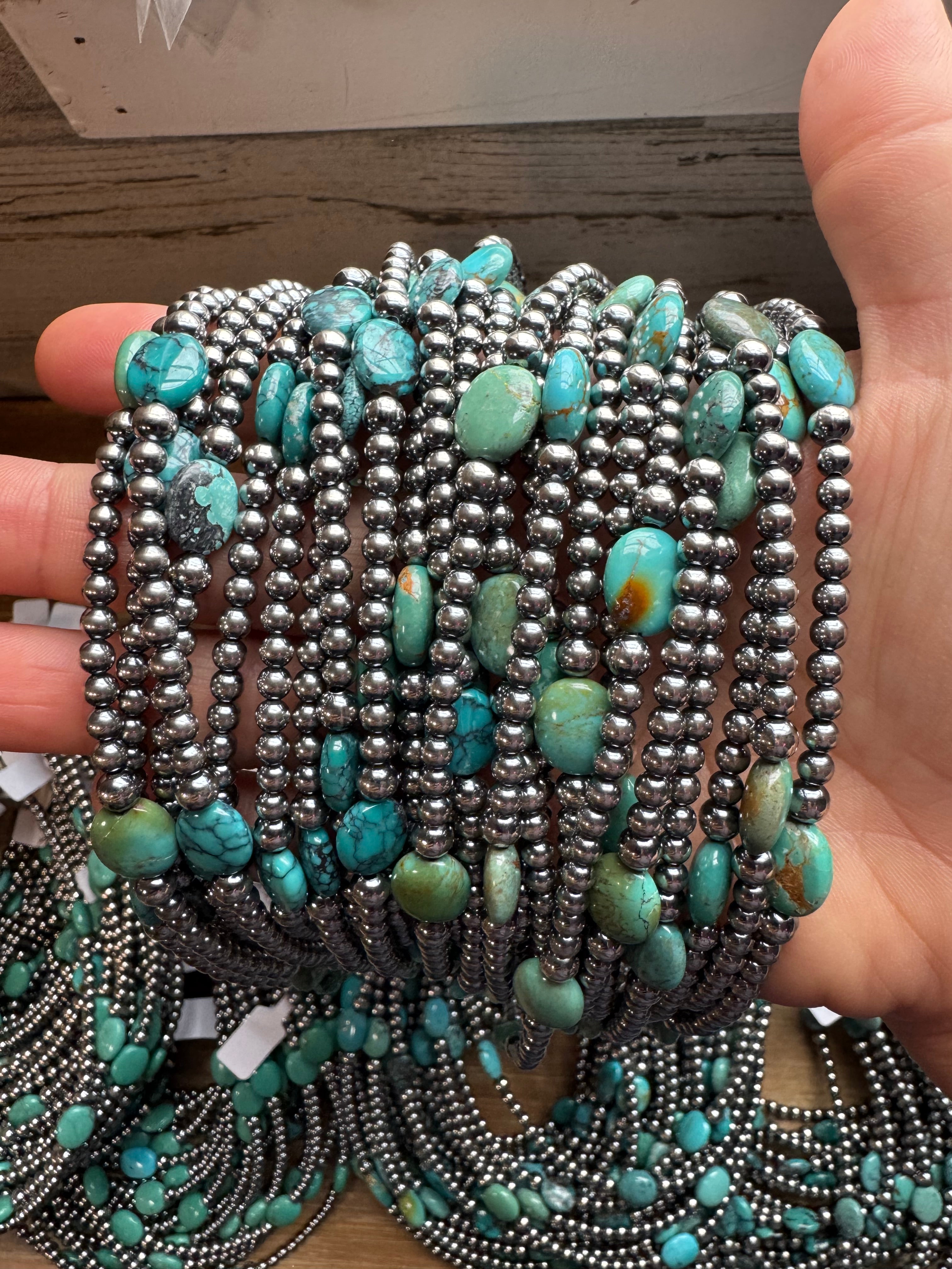 15-Inch Turquoise Necklace with 4mm & 5mm Beads