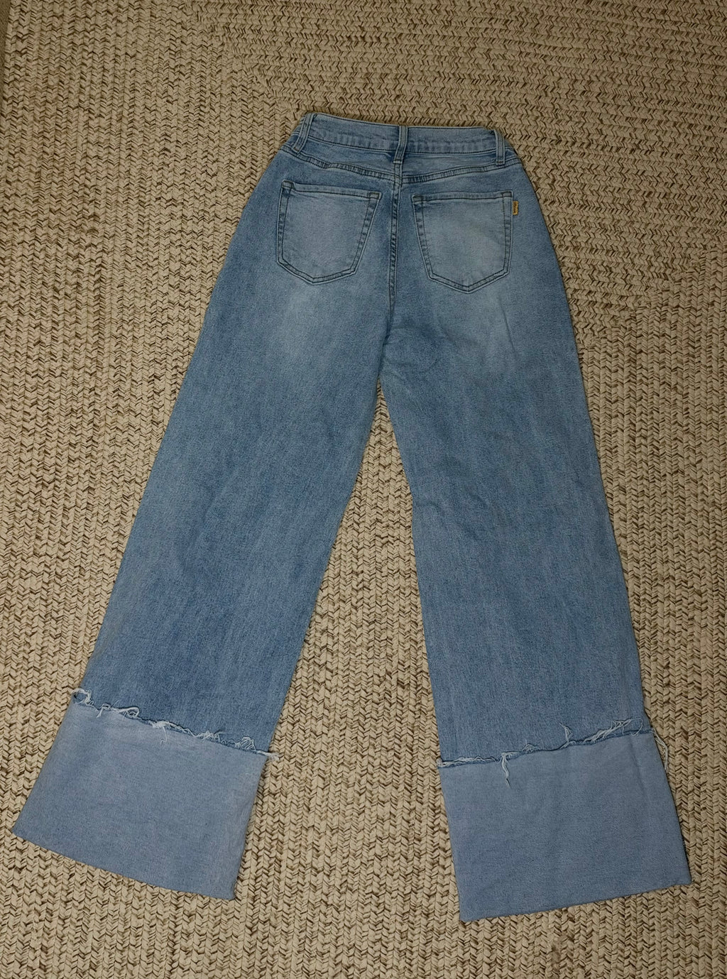 Houston Jeans Wide Leg High Waisted Cuffed Jeans