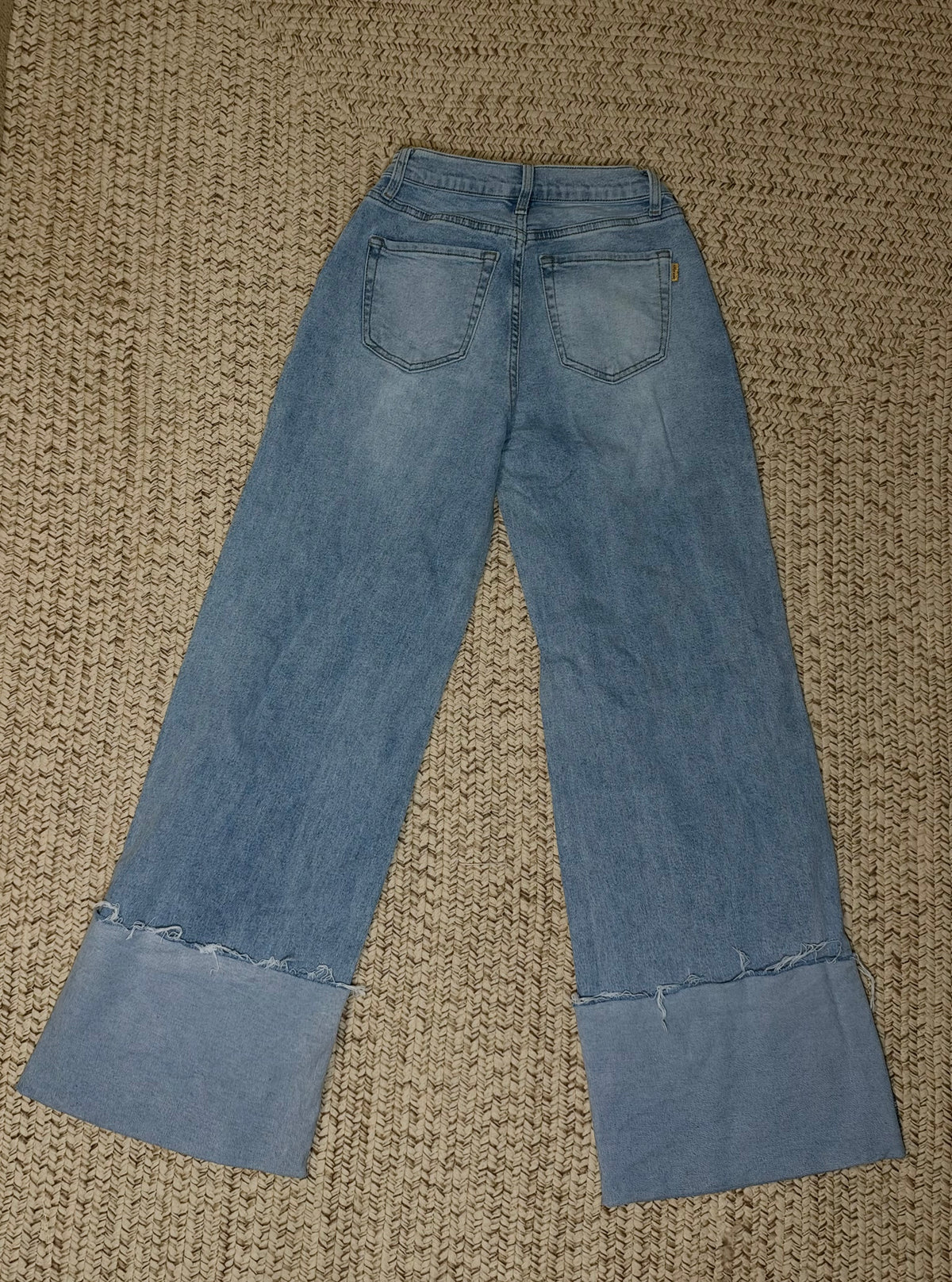 Houston Jeans Wide Leg High Waisted Cuffed Jeans