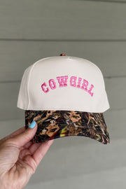 Pink Cowgirl Camo Trucker Hat