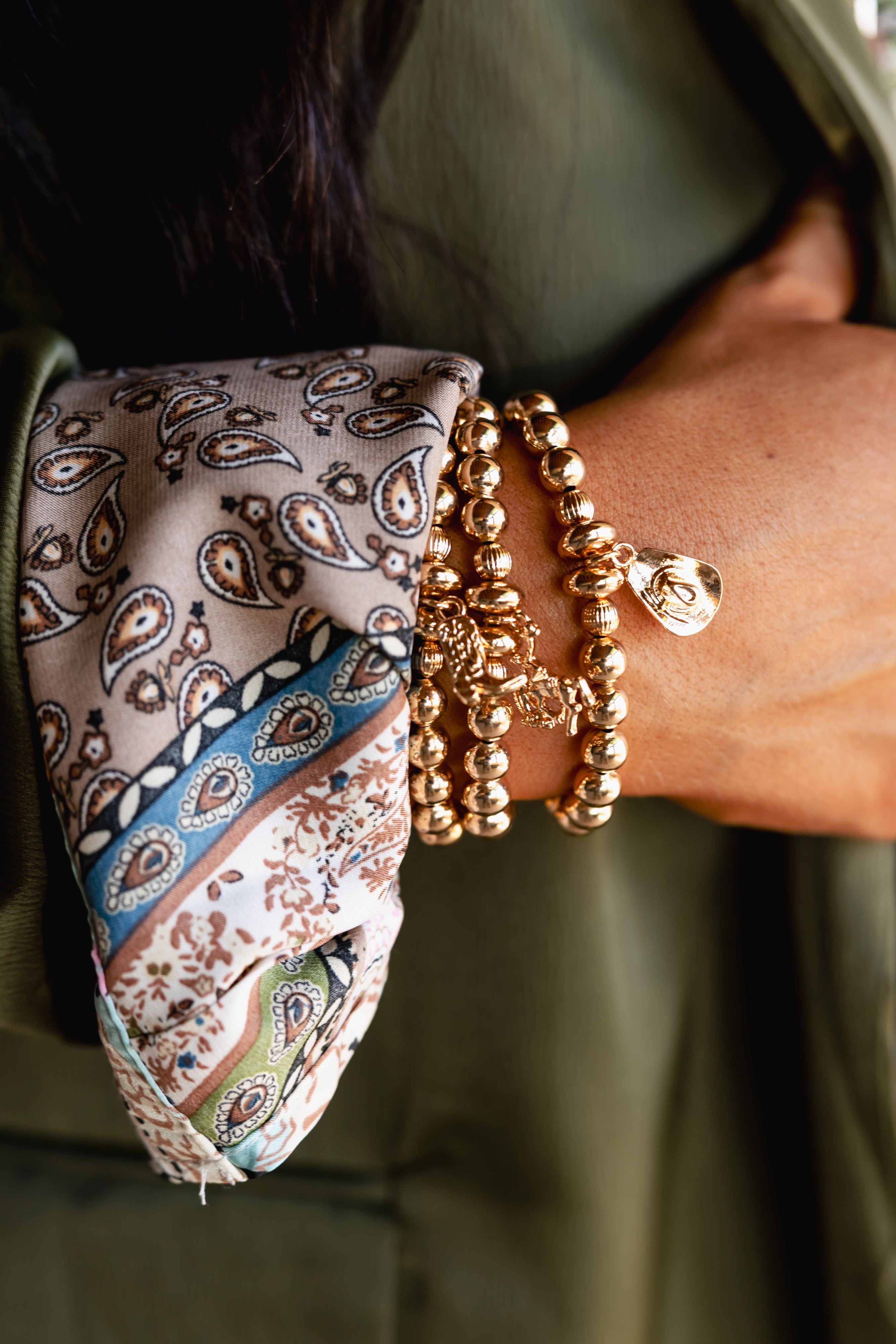 Cowgirl Charm Bracelet Set (Gold)