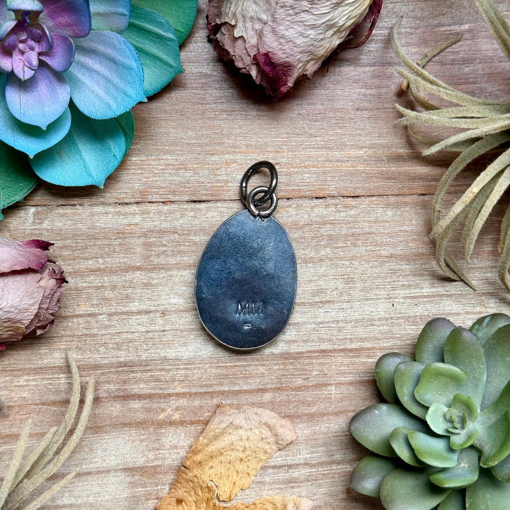 MJ Oval Turquoise Pendant – Sterling Silver