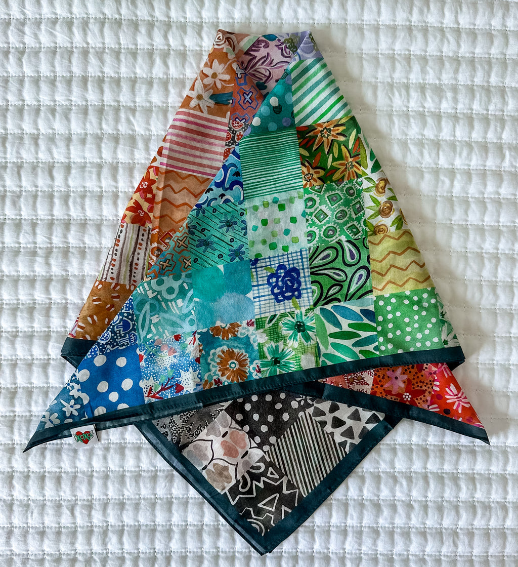 Rainbow Patchwork Shorty Scarf