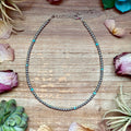 15” Variscite Turquoise Heishi Necklace –  4mm Silver Plated beads