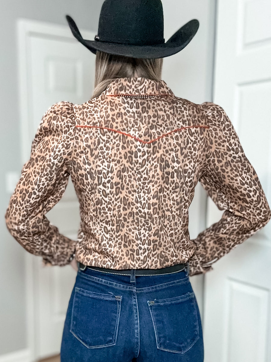 Leopard Lady Pearl Snap